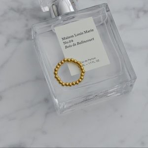 14K Gold Plated Beaded Band Ring Stacking Ring